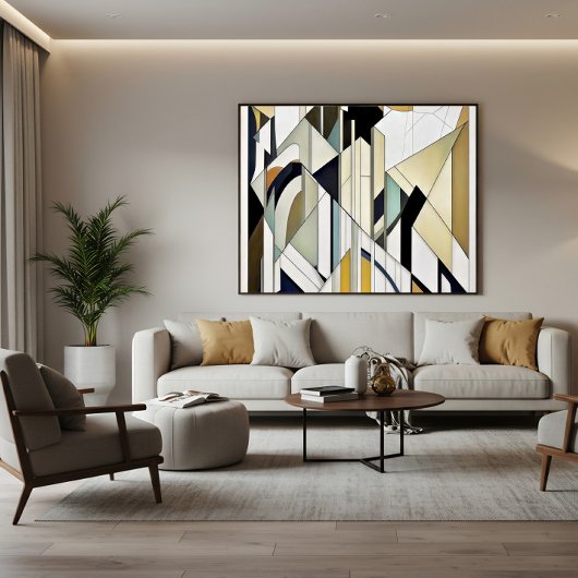 Art Deco Geometrisch Mozaïek Acryl Canvas Afdruk