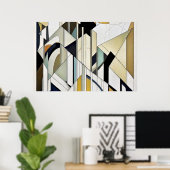 Art Deco Geometrisch Mozaïek Poster (Thuiskantoor)