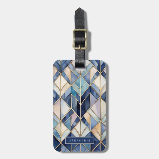 Art Deco geometrisch patroon bagagelabel (Voorkant verticaal)