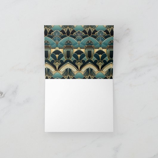 Art Deco geometrisch patroon Bedankkaart (Binnen)