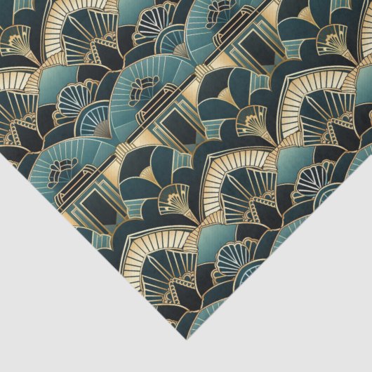 Art Deco Geometrisch Patroon Dun Tissuepapier (Detail)