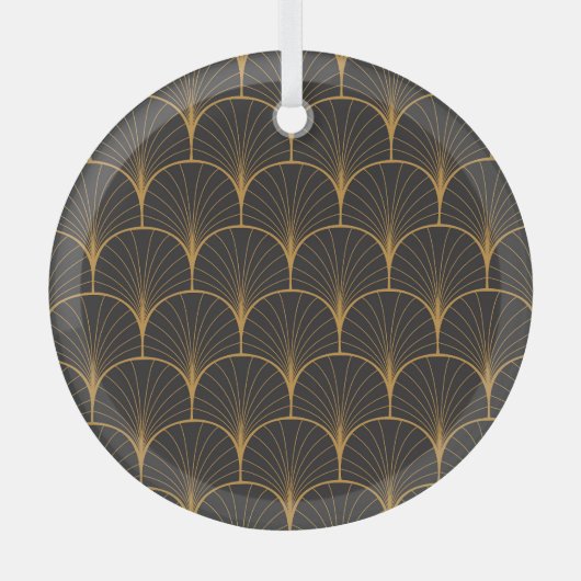 Art Deco, geometrisch patroon. Glas Ornament (Voorkant)