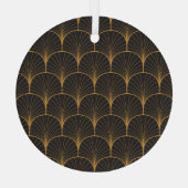 Art Deco, geometrisch patroon. Glas Ornament (Achterkant)