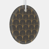 Art Deco, geometrisch patroon. Glas Ornament (Voorkant Rechts)