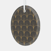 Art Deco, geometrisch patroon. Glas Ornament (Voorkant links)