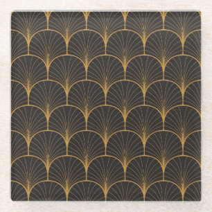 Art Deco, geometrisch  patroon. Glazen Onderzetter