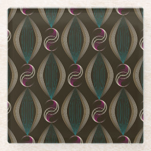 Art deco: geometrisch patroon. glazen onderzetter