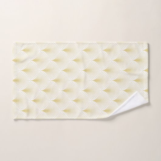 Art Deco geometrisch patroon in goud & wit Bad Handdoek (Handdoek)