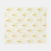 Art Deco geometrisch patroon in goud & wit Fleece Deken (Voorkant (Horizontaal))