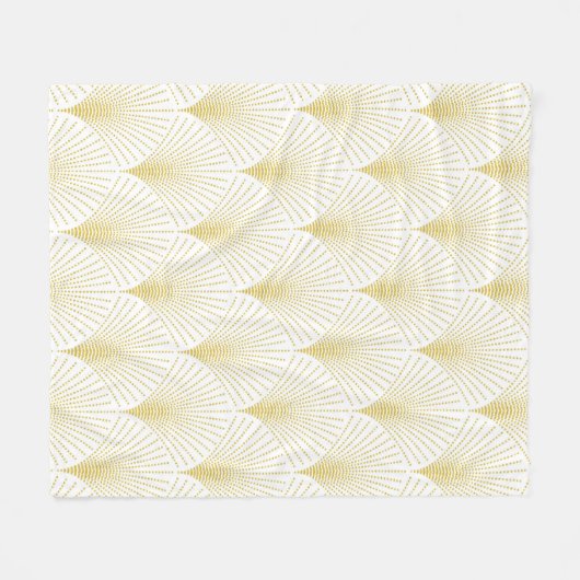 Art Deco geometrisch patroon in goud & wit Fleece Deken (Voorkant (Horizontaal))