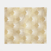 Art-deco geometrisch patroon in goud & wit fleece deken (Voorkant (Horizontaal))