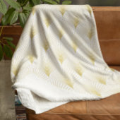 Art Deco geometrisch patroon in goud & wit Fleece Deken