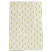 Art Deco geometrisch patroon in goud & wit Medium Cadeauzakje (Achterkant)