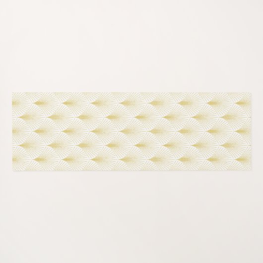 Art Deco geometrisch patroon in goud & wit Yogamat (Achterkant (horizontaal))