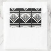 Art Deco geometrisch Rechthoekige Sticker (Tas)