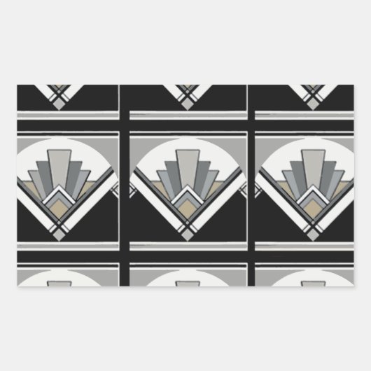 Art Deco geometrisch Rechthoekige Sticker (Voorkant)