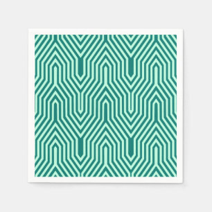 Art Deco geometrisch - turquoise en aqua Servet