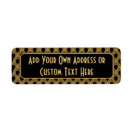  Art Deco geometrisch ventilatorenpatroon Etiket