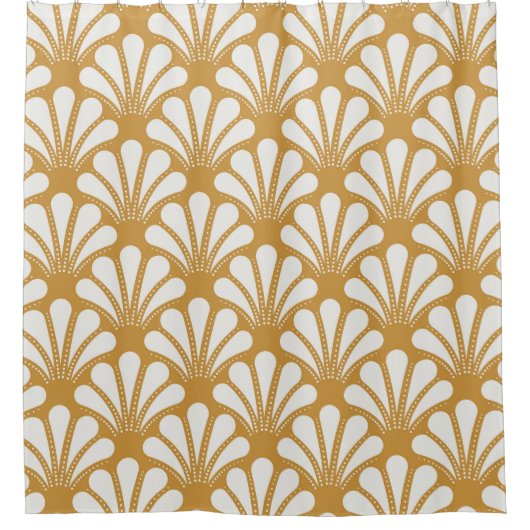 Art Deco geometrisch Zee Shell Douchegordijn (Voorkant)