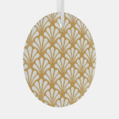 Art Deco geometrisch Zee Shell Glas Ornament (Voorkant Rechts)