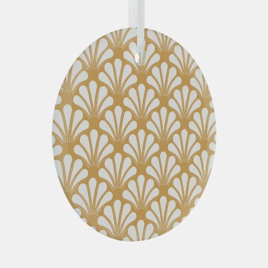 Art Deco geometrisch Zee Shell Glas Ornament (Voorkant Rechts)