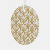 Art Deco geometrisch Zee Shell Glas Ornament (Voorkant links)