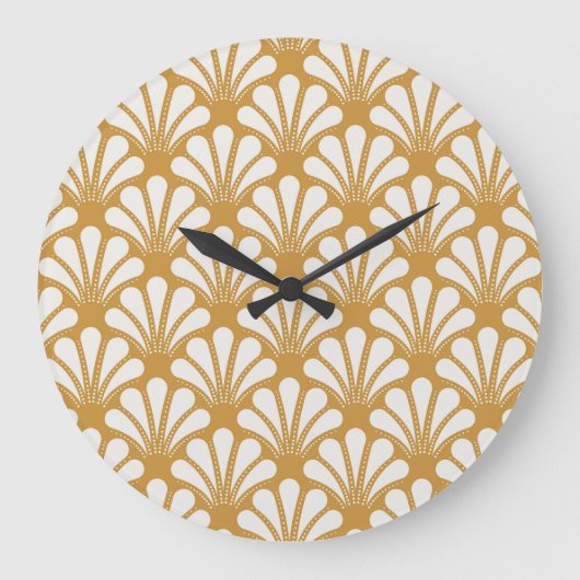 Art Deco geometrisch Zee Shell Grote Klok (Voorkant)
