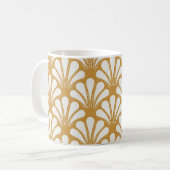 Art Deco geometrisch Zee Shell Koffiemok (Voorkant links)