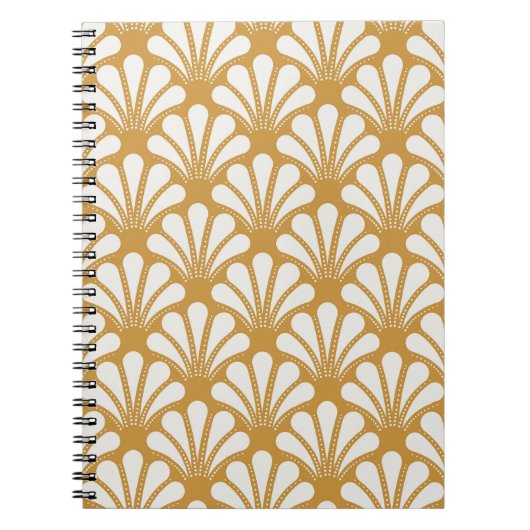 Art Deco geometrisch Zee Shell Notitieboek (Voorkant)