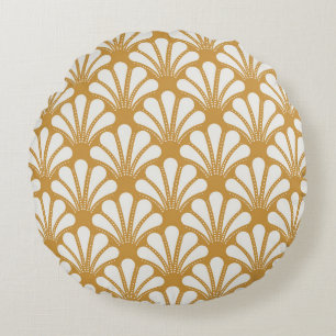 Art Deco geometrisch Zee Shell Rond Kussen