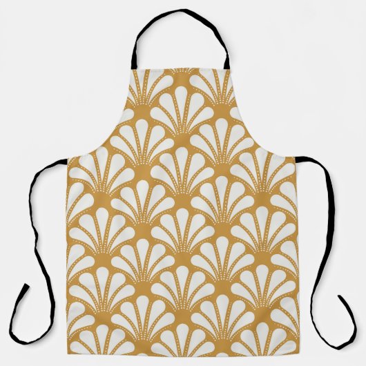 Art Deco geometrisch Zee Shell Schort (Voorkant)
