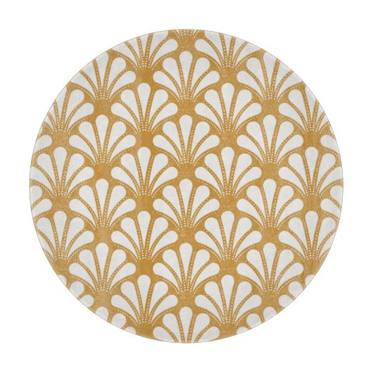 Art Deco geometrisch Zee Shell Snijplank (Voorkant)