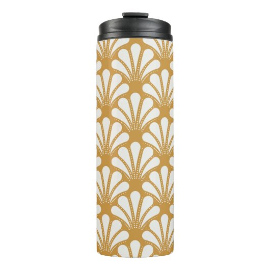 Art Deco geometrisch Zee Shell Thermosbeker (Voorkant)
