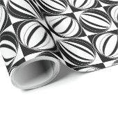 Art Deco Geometrisch Zwart en Wit Cadeaupapier (Rol Hoek)