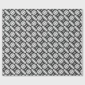 Art Deco Geometrisch Zwart en Wit Cadeaupapier (Vlak)