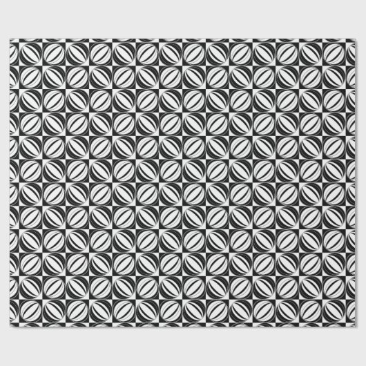 Art Deco Geometrisch Zwart en Wit Cadeaupapier (Vlak)