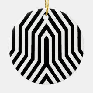 Art Deco geometrisch - zwart en wit Keramisch Ornament