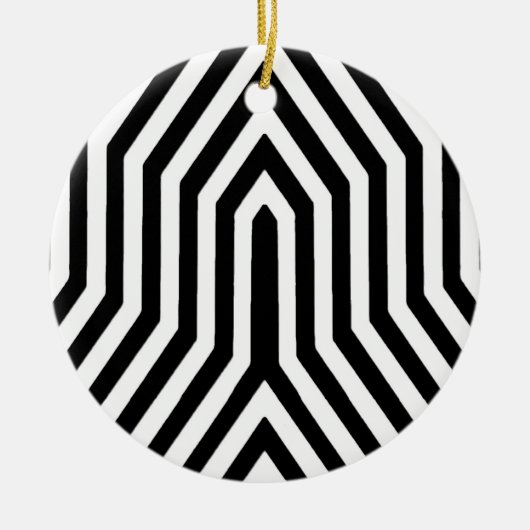Art Deco geometrisch - zwart en wit Keramisch Ornament (Voorkant)