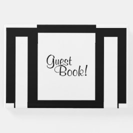 Art Deco Geometrisch Zwart-wit Gastenboek
