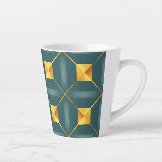 Art Deco Geometrische 12oz Latte Mok (Rechts)