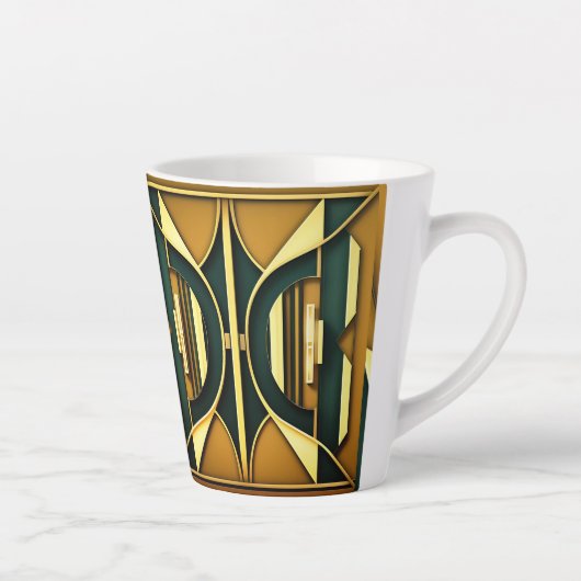 Art Deco Geometrische 12oz Mok (Rechts)