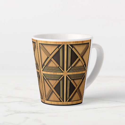 Art Deco geometrische 12oz Mok (Rechterhoek)
