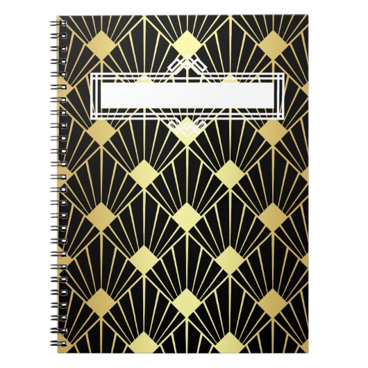 Art Deco geometrische blanco planner / kalender Notitieboek (Voorkant)