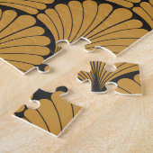 Art Deco geometrische bloementextuur Legpuzzel (Zijkant)