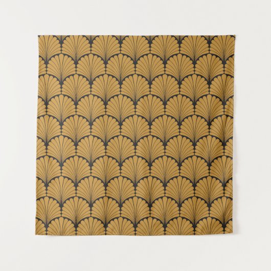 Art Deco geometrische bloementextuur Wandkleed (Voorkant)