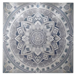 Art Deco geometrische cirkellijnen alle tinten gri Tegeltje