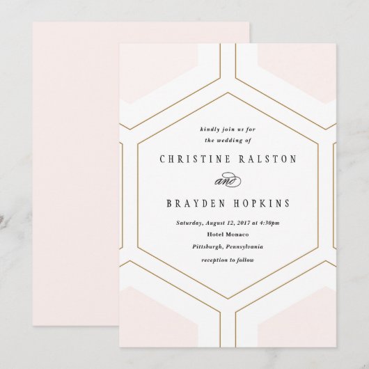 Art Deco Geometrische Diamant Uitnodiging (Voorkant / Achterkant)