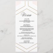 Art Deco Geometrische Diamond Bruiloft Menu Kaart (Voorkant)