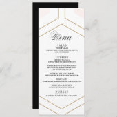 Art Deco Geometrische Diamond Bruiloft Menu Kaart (Voorkant / Achterkant)