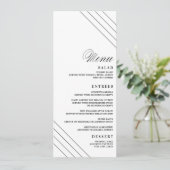 Art Deco Geometrische Diamond Bruiloft Menu Kaart (Staand voorkant)